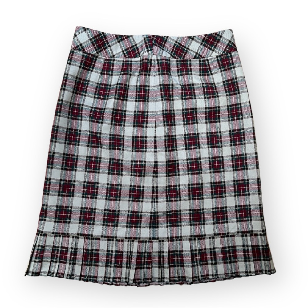 Vintage Pendleton Lined Plaid Skirt with Creased Fringe size 12